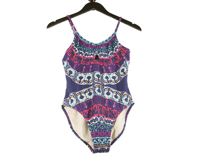 Cleobella Girl Blue Turquoise One Piece Bathing Suit Girls XL Extra Large Tribal