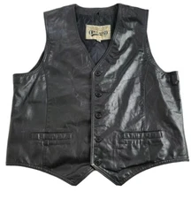 Open Road for Wilson - Women's Black Leather Motorcycle Vest - Size XL  EUC