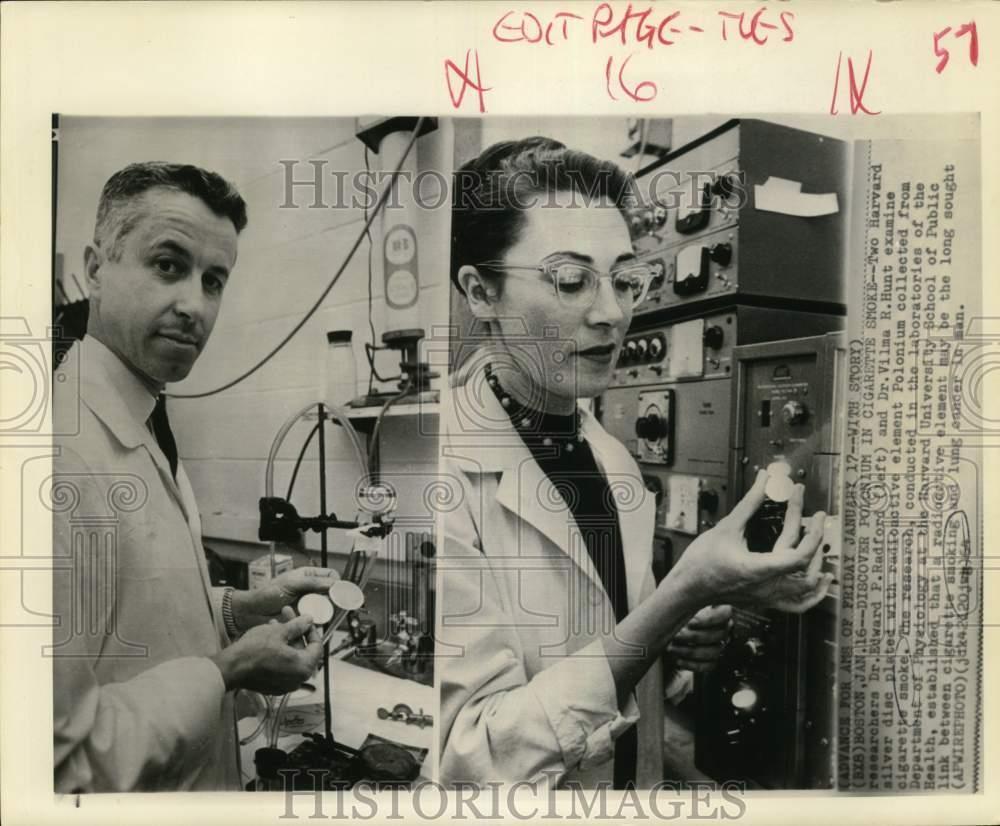 how much polonium is in a cigarette 1964 Press Photo Harvard Researchers Discover Polonium in Cigarette Smoke