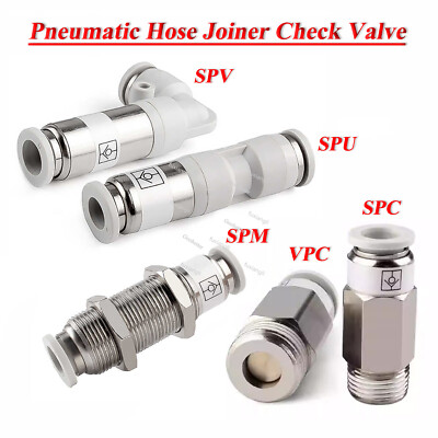Pneumatic Push In Fittings Non Return Valve Hose Tube Quick Joiner Check Valves