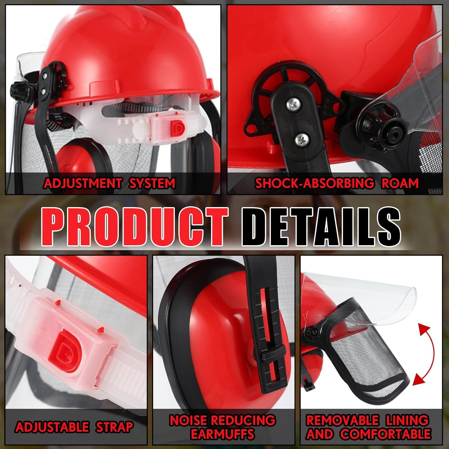 2 Pack Helmet Safety With Shield Earmuffs, Chainsaw Face Shield, Hard Hat Safety eBay