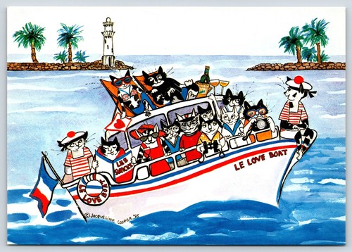 Liebesboot Jacqueline Cooper Vintage Postkarte Continental