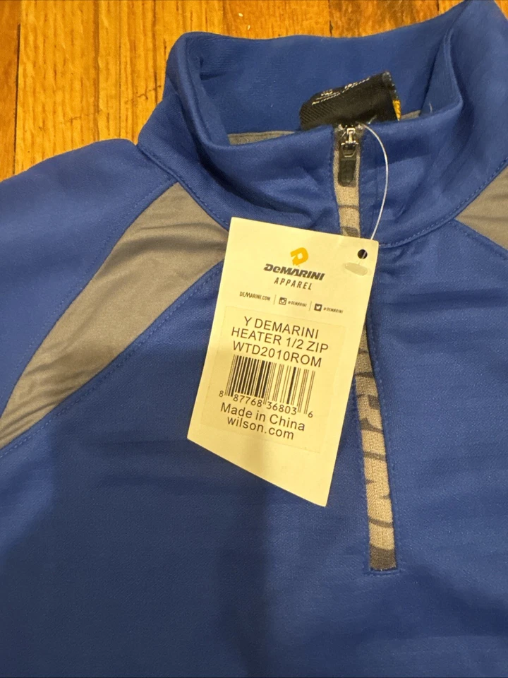DeMarini Youth Medium Heater Fleece 1/2 Zip Royal  Pullover. New With Tags. - Image 4 of 4