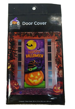 Jack O Lantern Happy Halloween Lightweight Plastic Door Cover 30 X 72 Inch