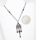 Victorian Gothic Style Necklace Dark Red Bead Accents Pendant ...  #839