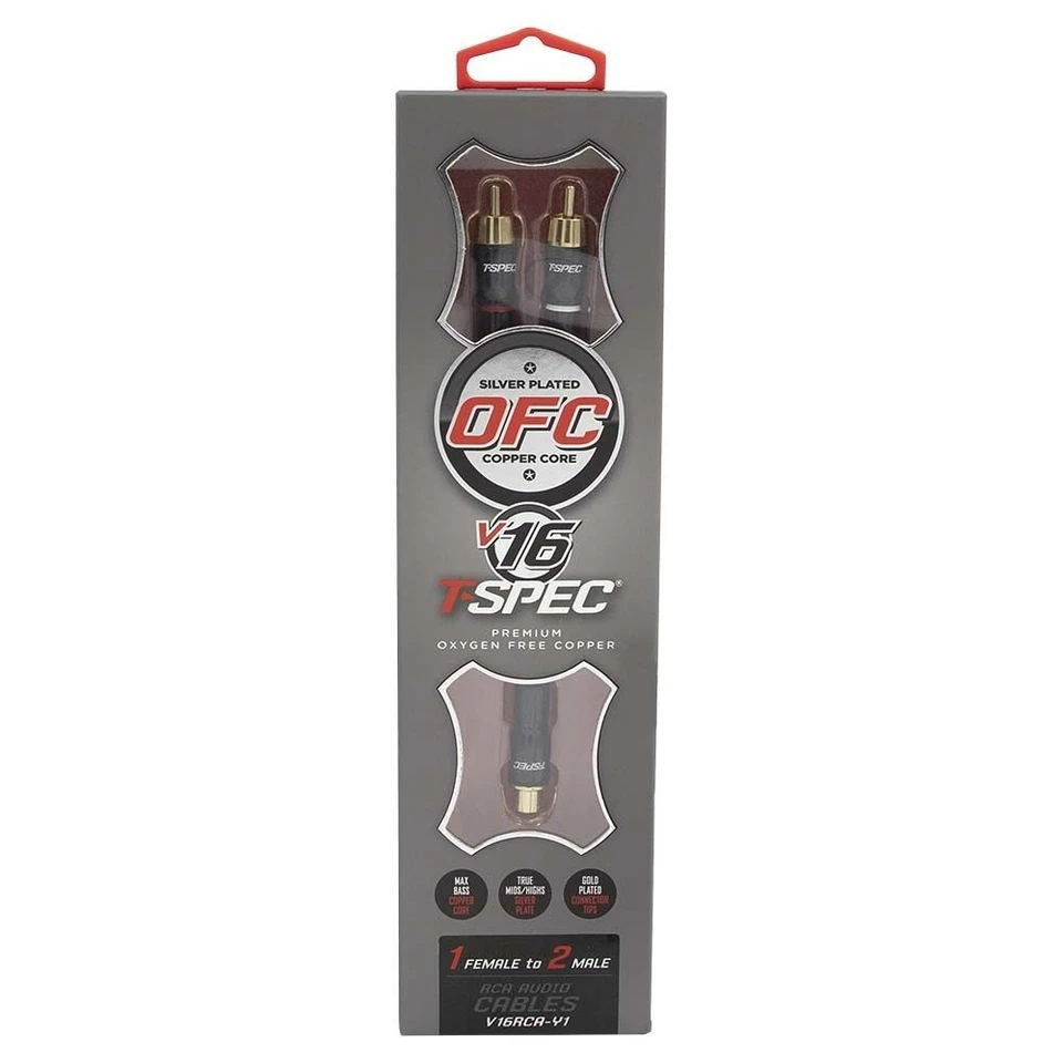 T-Spec V16RCA-Y1 Gold Plated RCA Y-Adapter 1F-2M for Hi-Res Audio Performance - Image 4 of 4