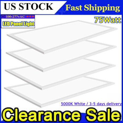 2x4FT LED Flat Panel Light Fixture 5000K Drop Ceiling Office Lights 75W Dimmable