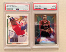 PSA Graded RC Lot JORDAN 1991 Upper Deck MLB SP1 + 1994 Topps Finest Grant Hill!