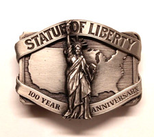 STATUE OF LIBERTY 100 YEARS ANNIVERSARY BELT BUCKLE SISKIYOU