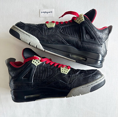 Air Jordan 4 Retro Rare Air Black Laser 2005 Men's Shoe Size 9.5