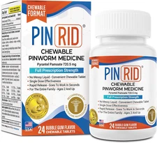 PinRid Pyrantel Pamoate Dewormer for Humans - 250mg, Pinworm Medicine for Adults
