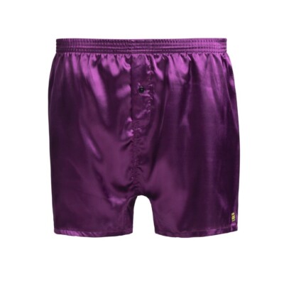 Mens Satin Boxer Shorts Purple Silky Luxury Comfort Fit Underwear M L XL XXL 3XL
