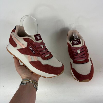 Reebok Royal Ultra Sneakers Women's 8.5 White Burgundy Low Top Running Shoes