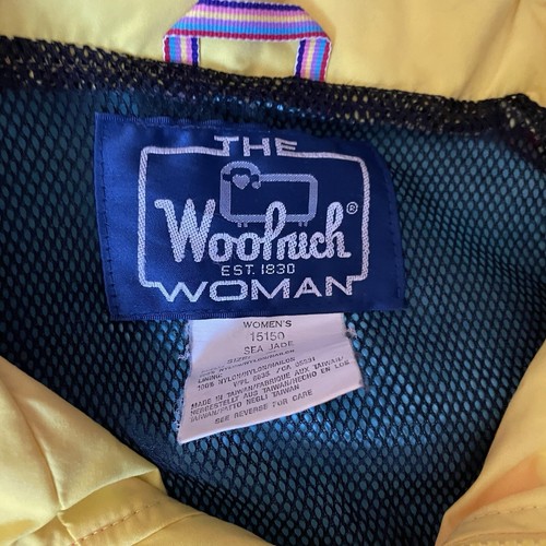 VTG Woolrich Sigmet Gear Womens XL Neon Sea Jade Pink Blue Windbreaker Jacket - Picture 4 of 6