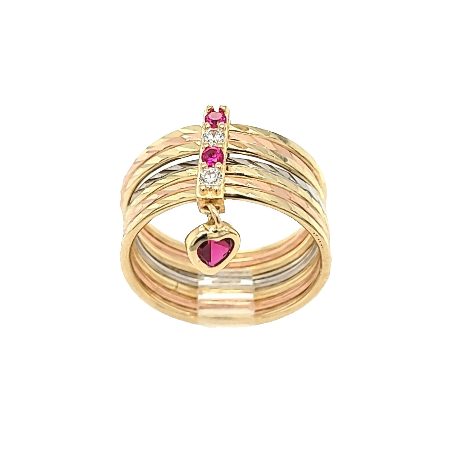 Chapado en Oro de varias tonalidades Blanco 7 Anillos de moda del Anillo