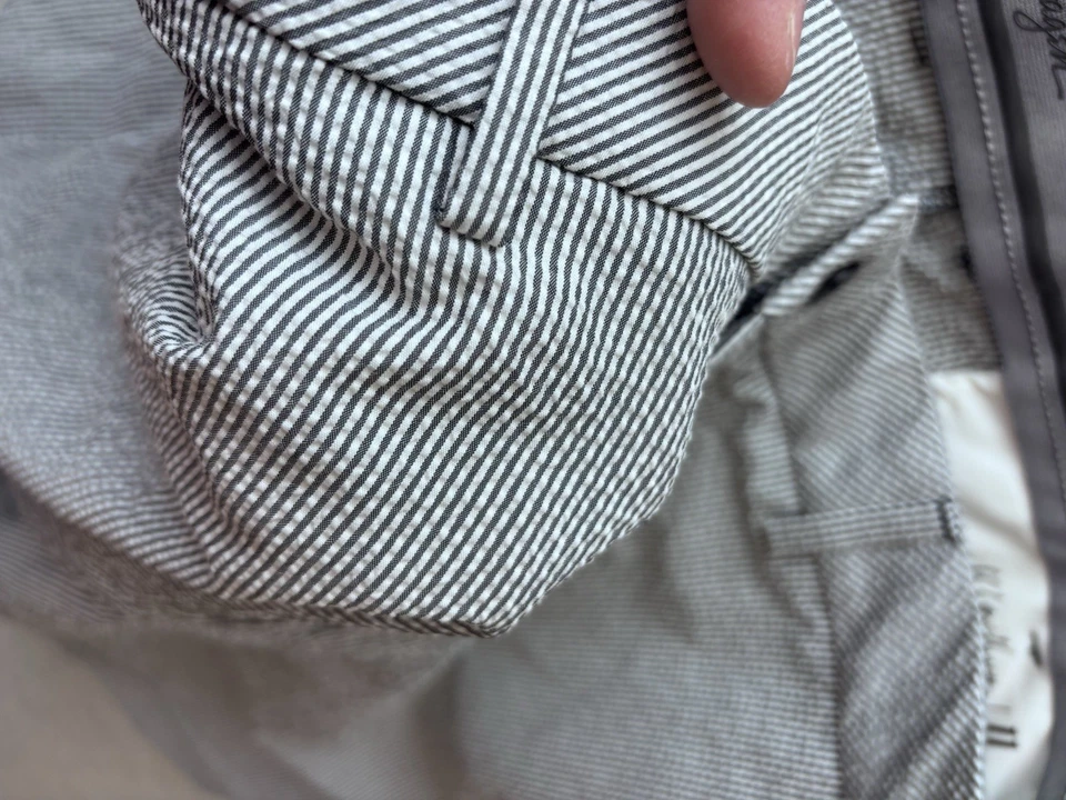 Pantalones Cortos de Golf Walter Hagen Hombres 40x9 Gris Rayas P11 SEERSUCKER Elastizados Verano NUEVO Foto 4 de 4