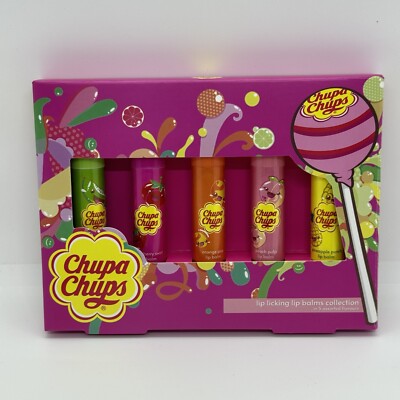 Chupa Chups Lippenbalsam 5er-Set - Lippenpflege Lip Balm fruchtig - NEU & OVP 