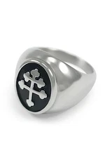 Magnum PI Cross of Lorraine Stainless Steel Ring Knights Templar Crusader NEW!