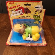 Tonka Pound Puppies Bright Eyes 23 Wind Up Toy Yellow Green Jersey Dog