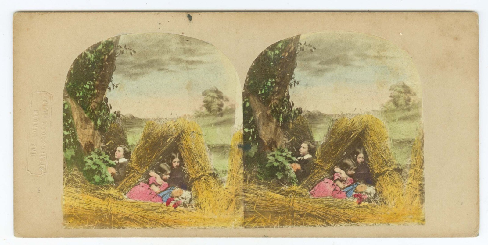 G1606~ JAMES EASTLAKE – Approaching Storm c.1860s UK Genre Tinted Stereoview
