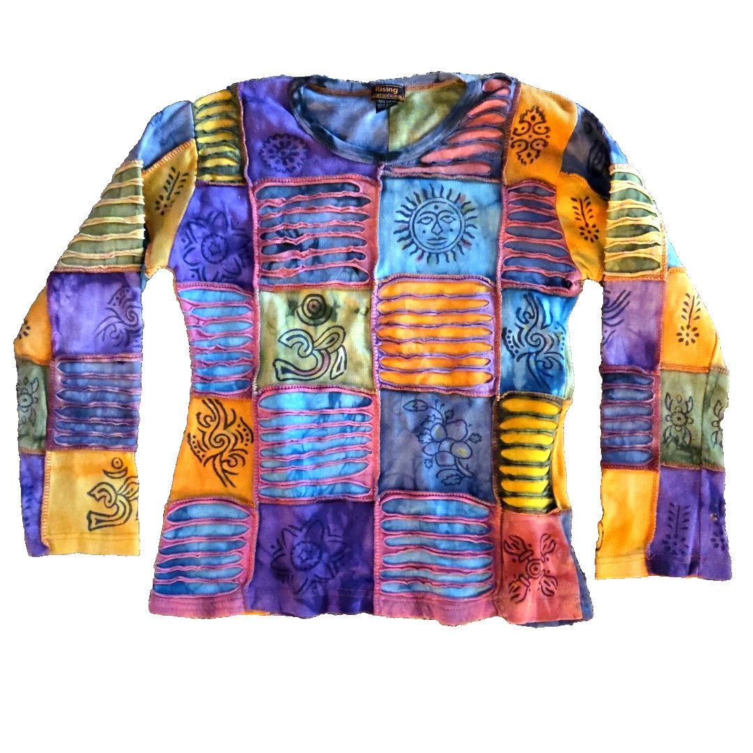 Medium Rising International Patchwork Top Distres… - image 1