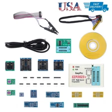 EZP2023 High-Speed USB SPI Programmer + 15 Adapters For 24 25 93 95 EEPROM USA