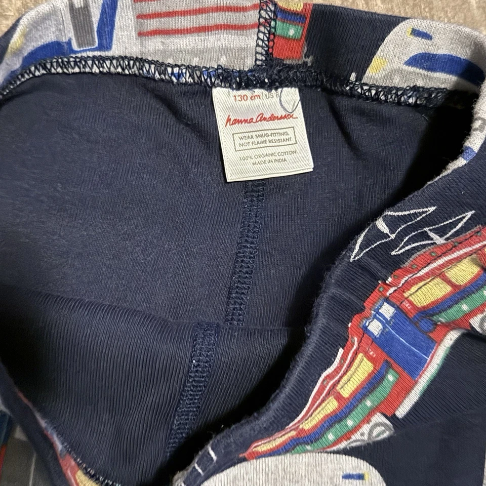 Hanna Anderson Size 130 8 Long Sleeve/Pants Trains 100% Organic Cotton - Image 3 of 4