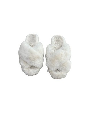 Apparis Cozy Fuzzy Crisscross Slippers