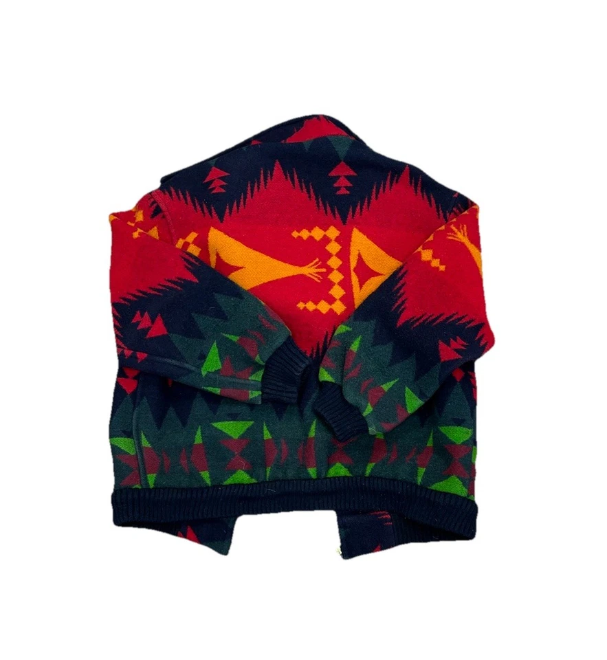 Chaqueta Bomber Aztek Vintage Años 80 Cremallera Completa Mezcla Lana Talla Multi Navajo mediano Foto 2 de 4
