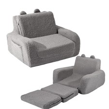 New Toddler Chair 2-in-1 Fold Out Convertible Sofa to Lounger, Comfy Kids Couch