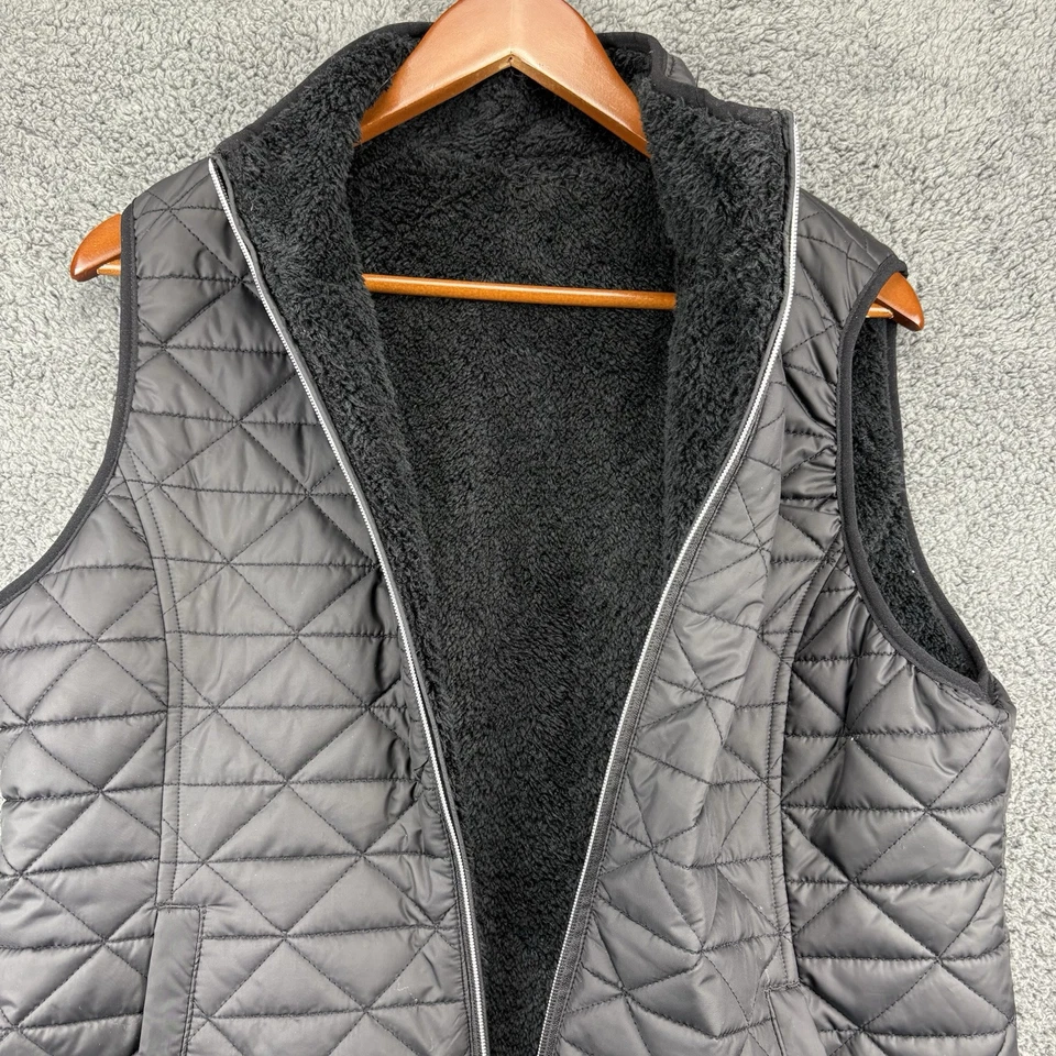Chaleco Free Country Mujer L Reversible Forrado de Vellón Acolchado Cremallera Completa Foto 4 de 4