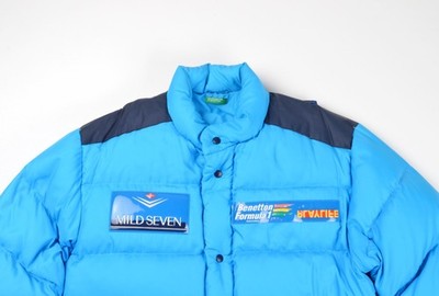 Benetton Formula 1 Racing Team Mild Seven Vintage Puffer Jacket Sz