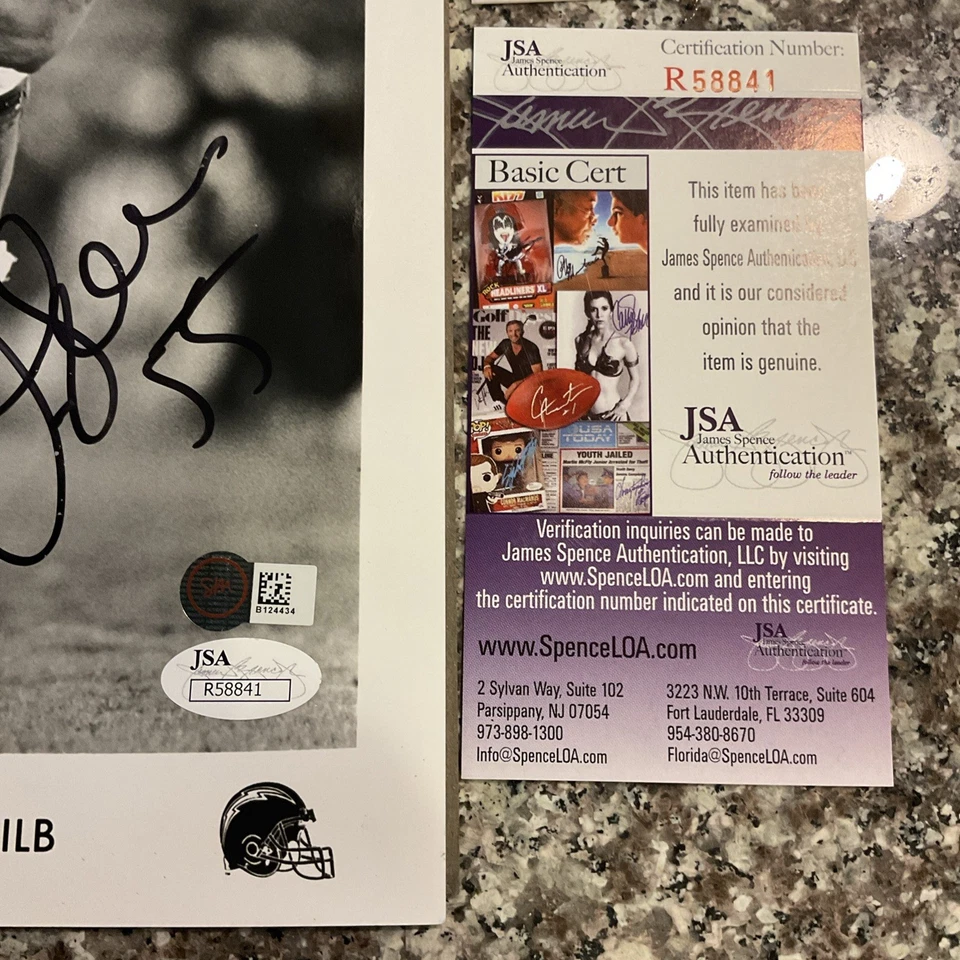 Junior Seau Signed Chargers 8x10 Photo W/ 2 COA Jsa& Sm San Diego - Image 2 of 4