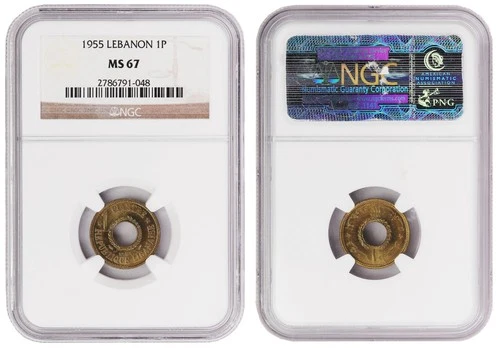 i-550016 Lebanon 1 Piastre 1955 NGC MS 67