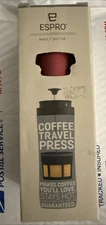 Espro Coffee Travel Press- Brews 10 oz Brushed Stainless Steel- New Red