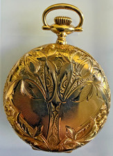 ANTIQUE MINT 911 ELGIN 14-KARAT GOLD 16S 17J HUNTER POCKET WATCH - WORKS
