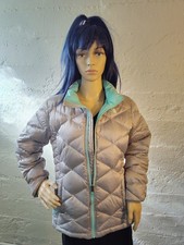 The North Face Gray Teal Zipper Puffer Jacket Girls Size XL 18