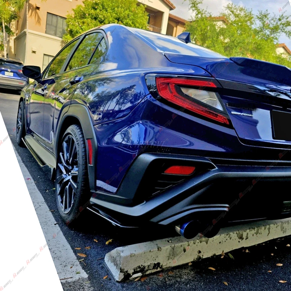 For 22-25 Subaru WRX Gloss Black Front Lip+Side Skirts+Rear Diffuser+ Rear Spats - Image 3 of 4