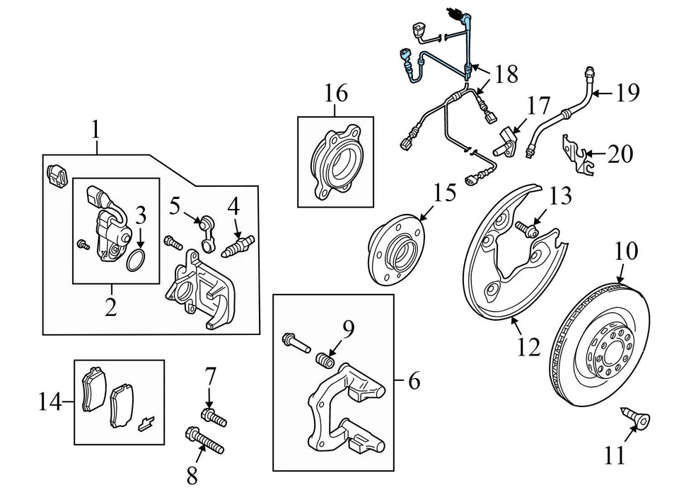 2009-2017 AUDI Q5 — задний правый ABS / датчик скорости / жгут проводов стояночного тормоза - Изображение 3 из 4