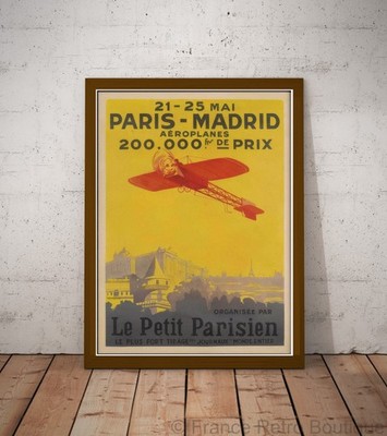 Poster-Poster Luftfahrt ParisMadrid Le Petit Parisien