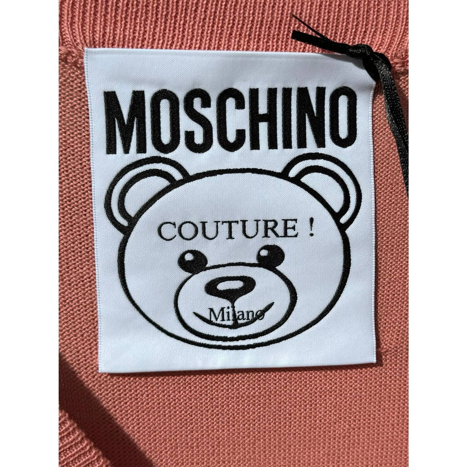 MOSCHINO Vestito Orsacchiotto Rosa Donna Couture Felpa NUOVO con Etichette Large