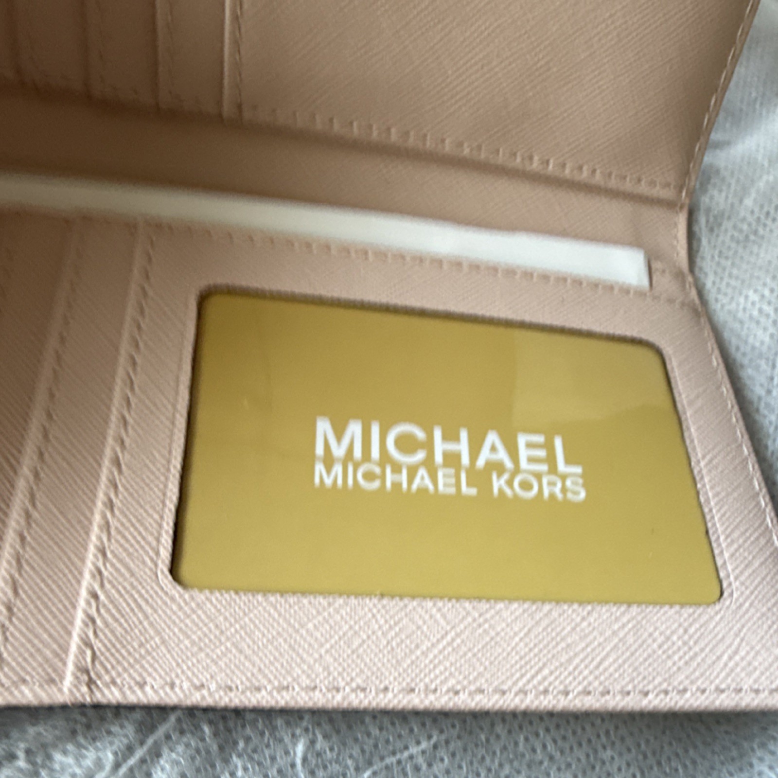 Michael Kors Pink Women's Trifold Logo Wallet with Card Slots & Zipper Accent thumbnail 3