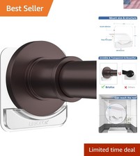 Adhesive Shower Curtain Rod Holder  No Drilling  Invisible Wall Mount Holde...