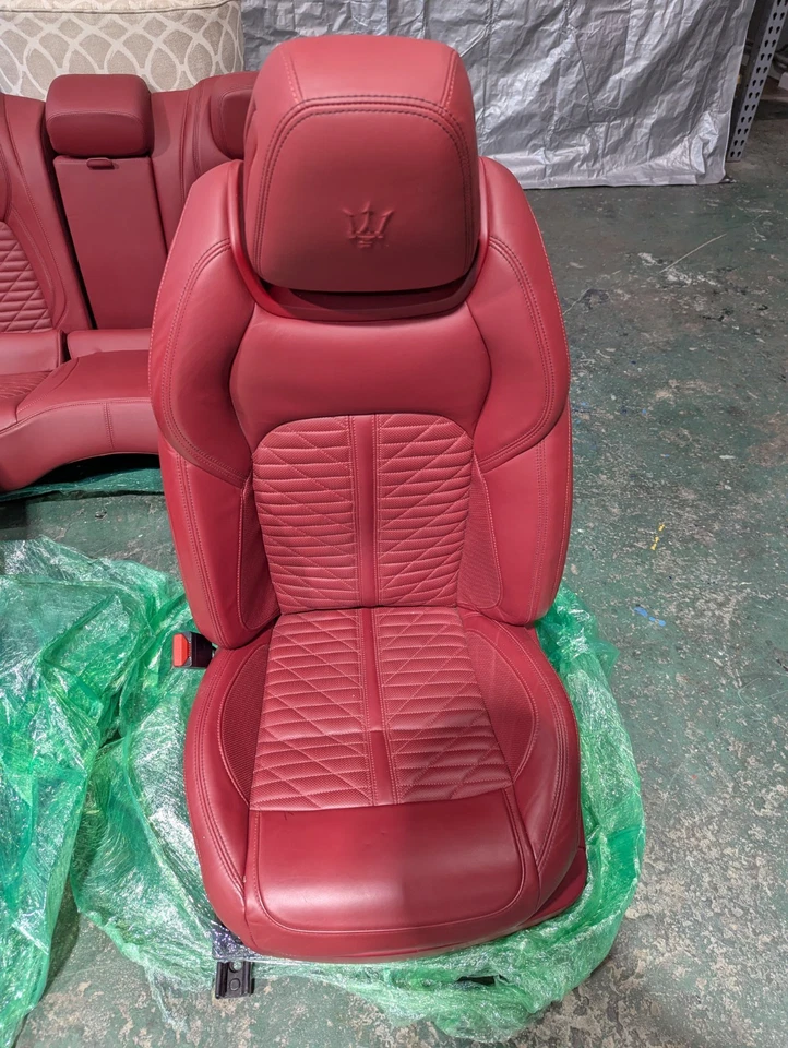 14-23 JUEGO COMPLETO ASIENTOS MASERATI GHIBLI CUERO COMPLETO OEM LÍNEA ROJA  Foto 3 de 4