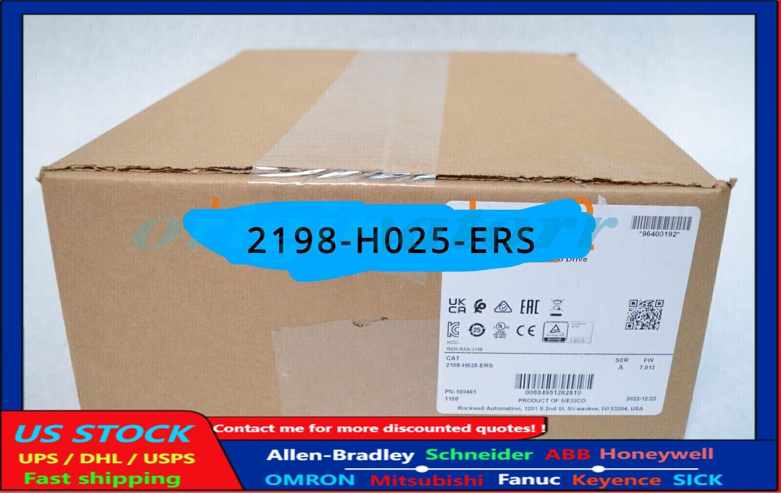 Brand New ALLEN BRADLEY 2198-H025-ERS Ser A Servo Drive FREE SHIP AB 2198H025ERS