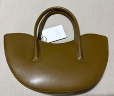 ZARA WOMENS OVAL MINI TOTE GRAB BAG IN KHAKI