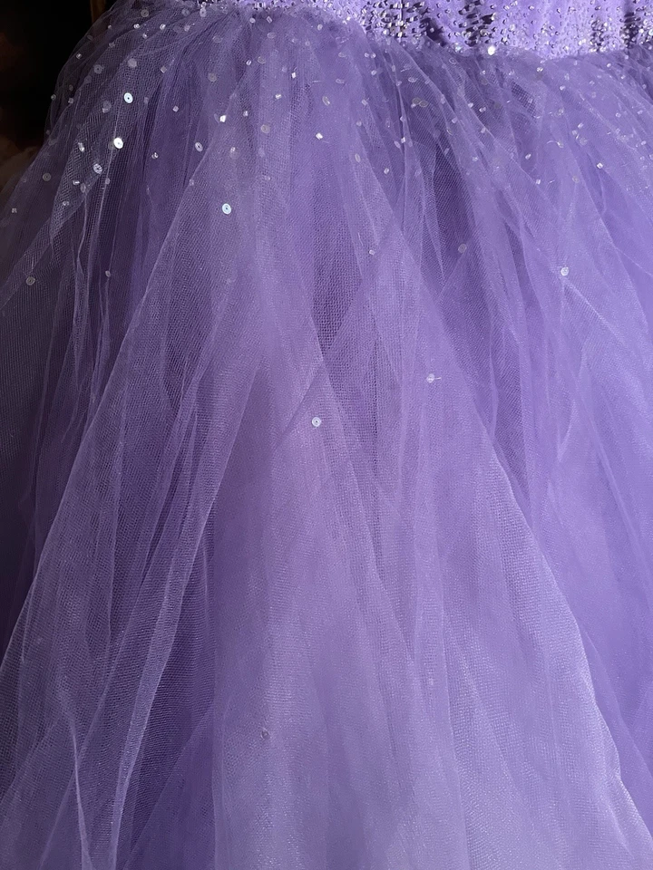Mori Lee By Madeline Gardner Beaded Princess Ball Gown Lavender MSRP $1500.00 - Image 3 of 4
