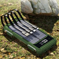 2026 Super 1000000mAh USB Portable Charger Solar Power Bank for Cell Phone Green