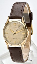 Rolex Precision Swiss Rare 9K Solid Gold ‘1961’ Gents Vintage Watch Patina, 32mm