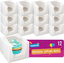 SOL 12 Pack of Individual Cupcake Boxes &ndash; 9cm x x - Square White...